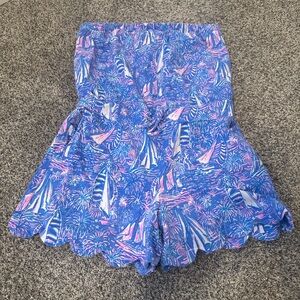 Lilly Pulitzer Blue and Pink Sailboat Print Shorts